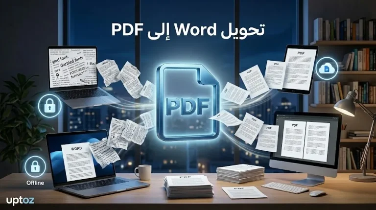 صيغة PDF (Portable Document Format) تقدم حلاً مباشراً لهذه المشكلة. إنها تقوم بتجميد المستند النصي، لتضمن ظهوره بنفس الشكل على أي شاشة. في هذا الدليل العملي، سأشارككم الطرق المباشرة والمجانية التي أعتمد عليها شخصياً لتحويل ملفاتي من الوورد إلى PDF، مع توضيح مميزات كل طريقة لتختار ما يناسبك.