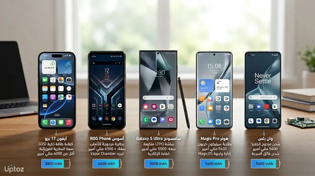 عمالقة الطاقة - 4 هواتف أندرويد تتفوق على iPhone 17 Pro في عمر البطارية
